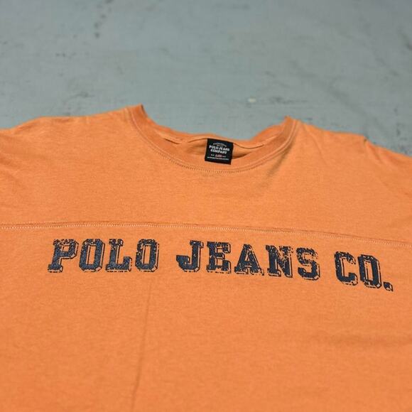 **Vintage Polo Ralph Lauren Orange T-Shirt - Front and Back Graphic** - Picture 2 of 4